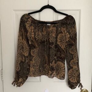 Vintage Y2K Sheer Paisley Top